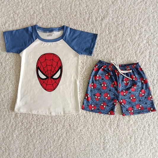Short sleeve raglan shorts boy summer clothing