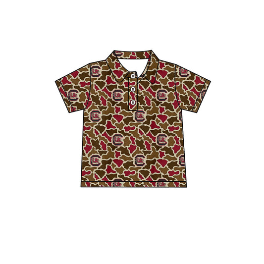 MOQ 5 pcs short sleeves C camo kids boys team polo shirt