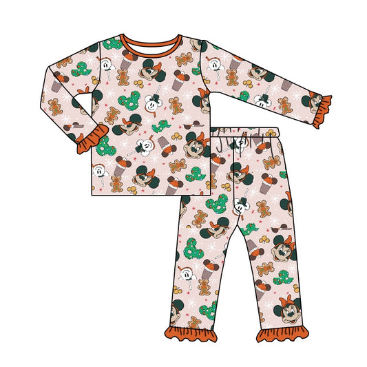 MOQ 5 gingerbread mouse Christmas tree girls pajamas