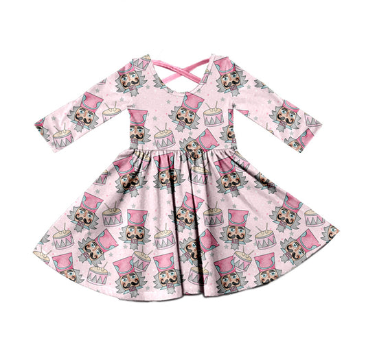 MOQ 5 Pink long sleeves ballet girls Christmas dress