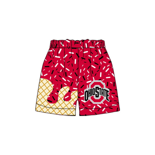 MOQ 3 pcs O red ice cream sprinkle boys team shorts