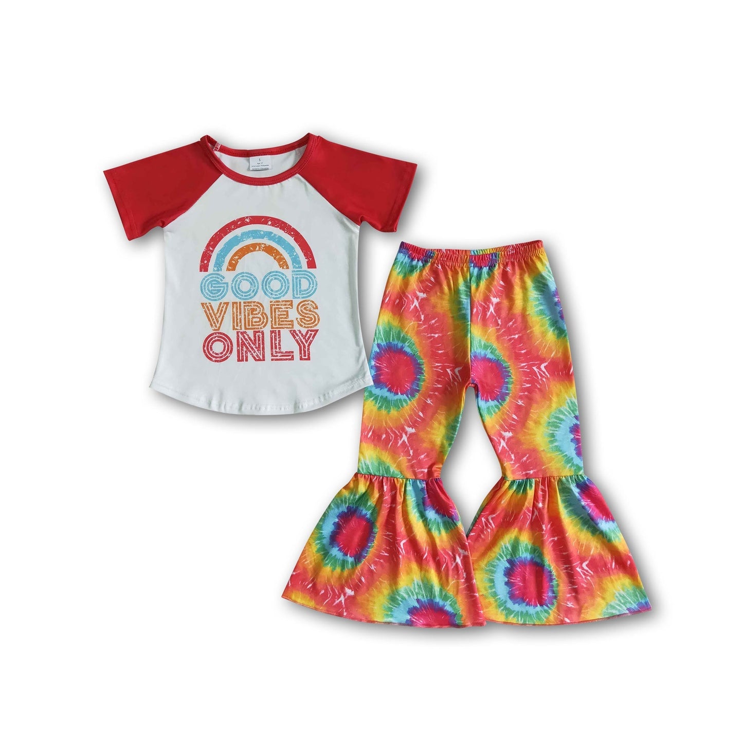 Good vibes only girl rainbow tie dye outfit