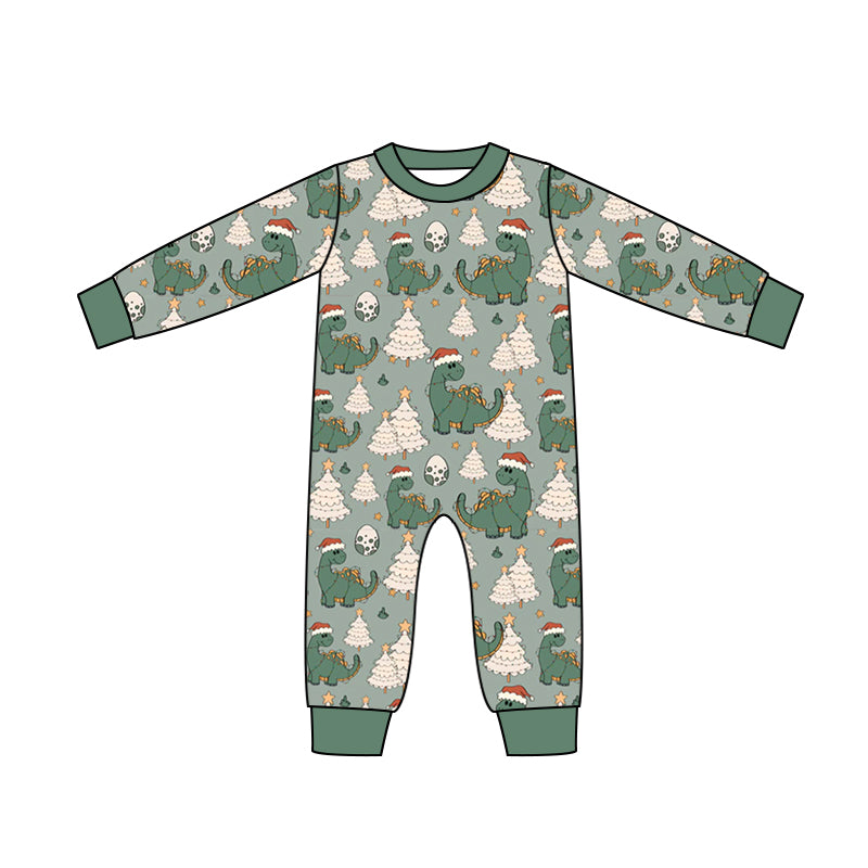 MOQ 5 PCS dinosaur Christmas hat baby boy romper