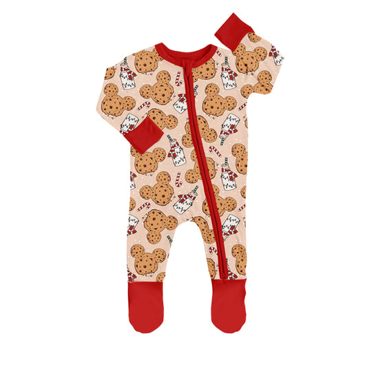 MOQ 5 PCS mouse cookie candy can milk baby Christmas footed coveralls