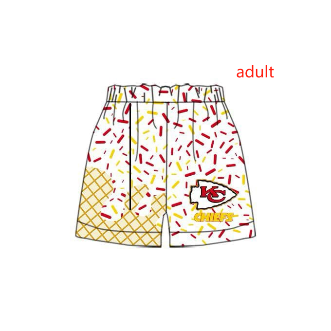 Deadline Jan 27 red sprinkle K C adult men team shorts