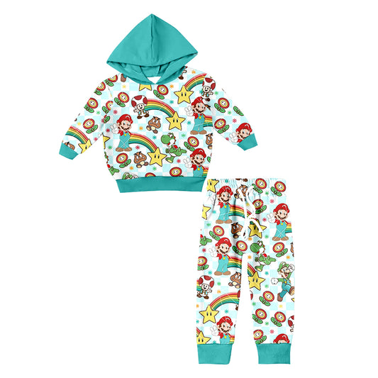 MOQ 5 rainbow hoodie game baby kids clothes