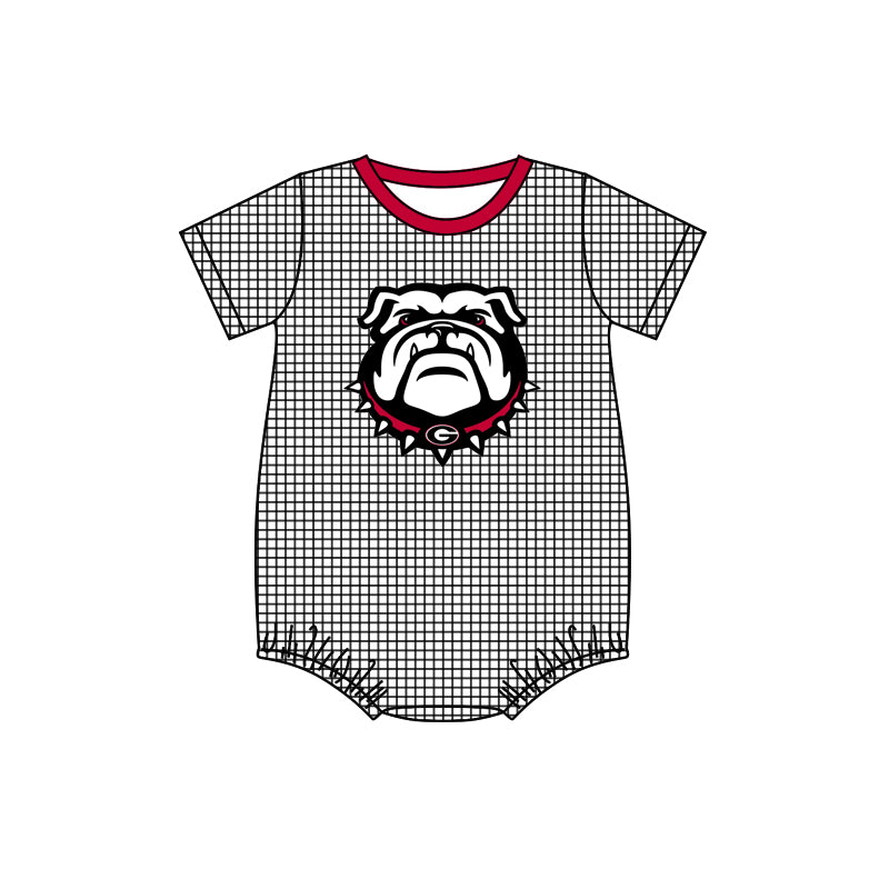 MOQ 3 pcs plaid short sleeves G boys team romper