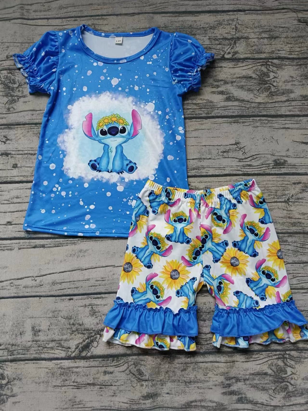 MOQ 3 pcs bleached koala sunflower girls summer clothes
