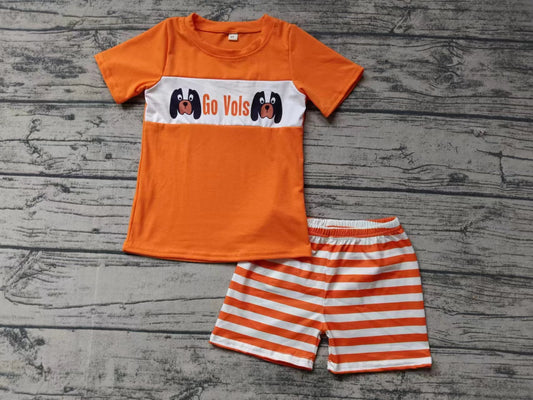 MOQ 3 pcs dog top stripe shorts boys team clothes