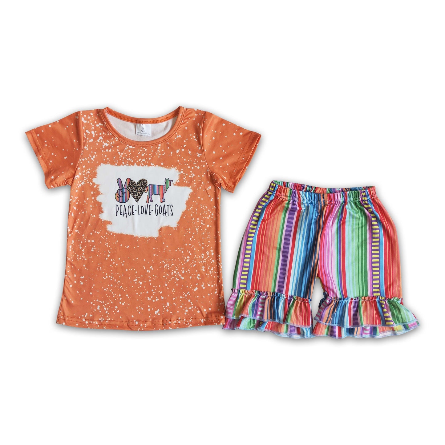 Peace love goats shirt serape shorts kids clothing girls