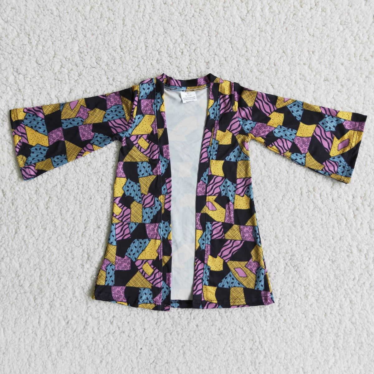 Girl Long Sleeve Patchwork Halloween Cardigan