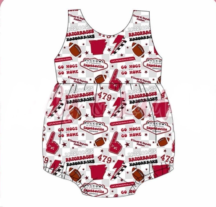 MOQ 3 pcs Sleeveless plaid football baby kids team romper