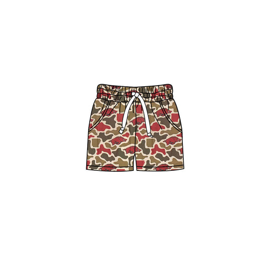 MOQ 5 pcs hogs camo pockets kids boys team shorts