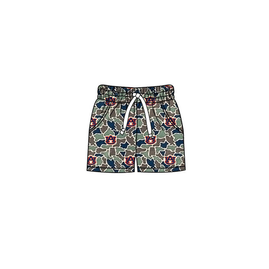 MOQ 5 pcs A U camo pockets kids boys team shorts