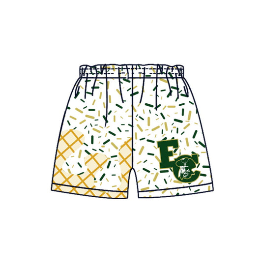MOQ 3 pcs E C green ice cream sprinkle boys team shorts