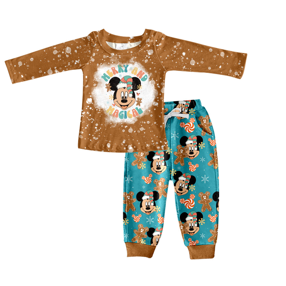 MOQ 5 merry and magical gingerbread mouse boy Christmas outfits