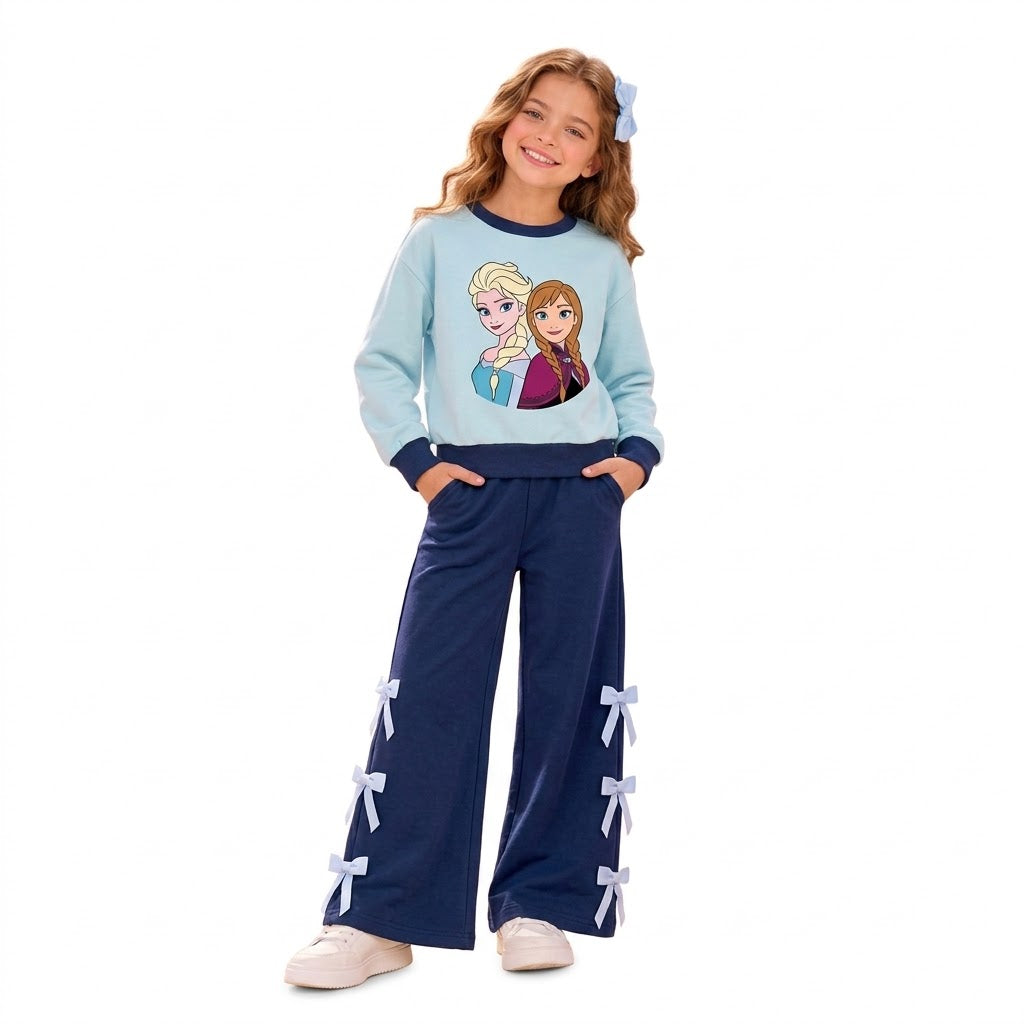 MOQ 5 Long sleeves princess top bow pants girls outfits