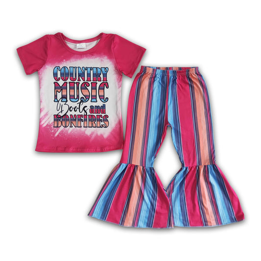 Country music boots and bonfires stripe pants girls clothes