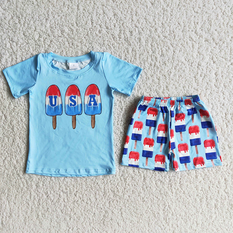 Boy Popsicle Happy Fourth Outfit