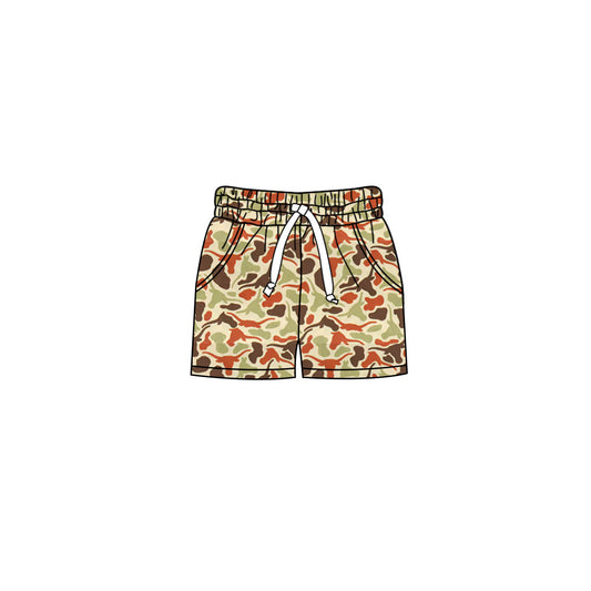 MOQ 5 pcs bull skull camo pockets kids boys team shorts