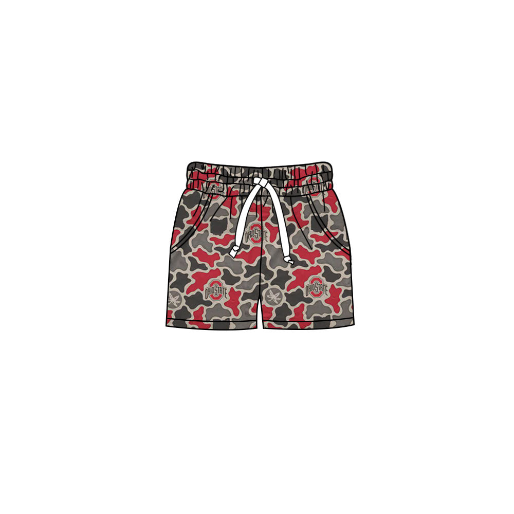 MOQ 5 pcs O camo pockets kids boys team shorts