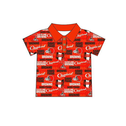 MOQ 3 pcs short sleeves orange B kids boys polo team shirt