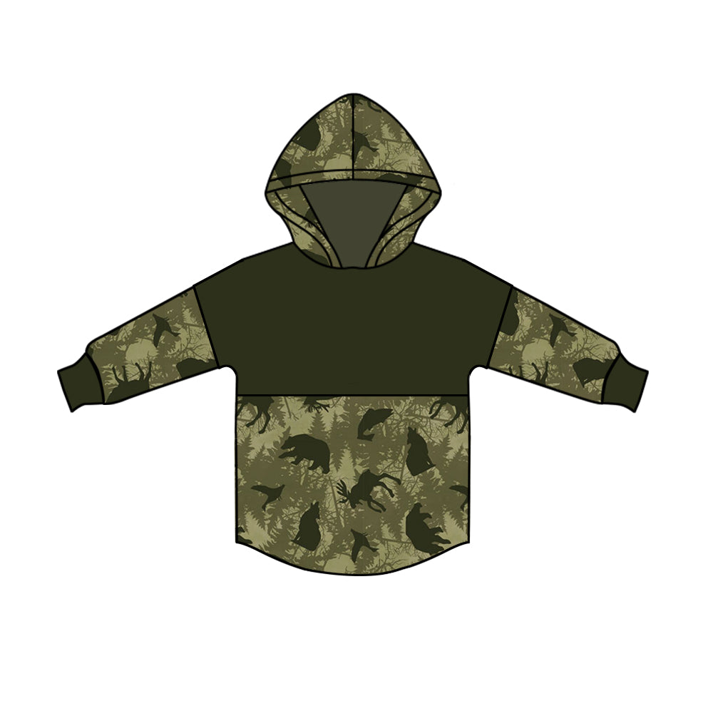 MOQ 5 olive bear deer kids boy hoodie