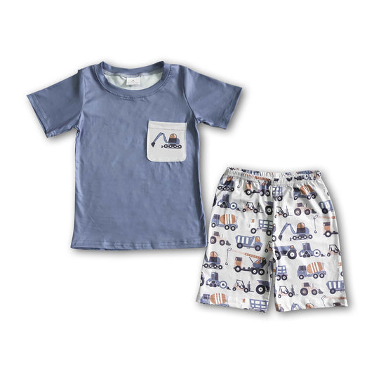 Digging excavator pocket kids boy outfits