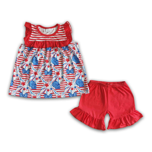 Cute print baby girls 4th of july clothes