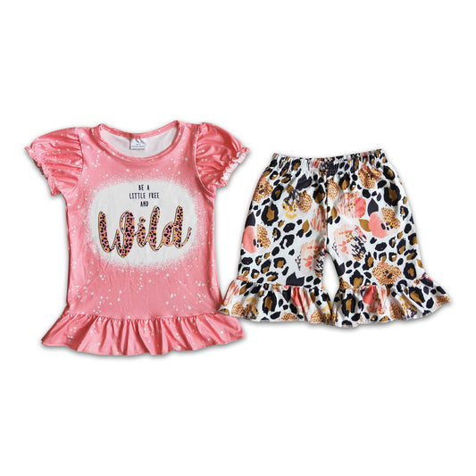 Be a little free and wild leopard floral shorts summer clothing