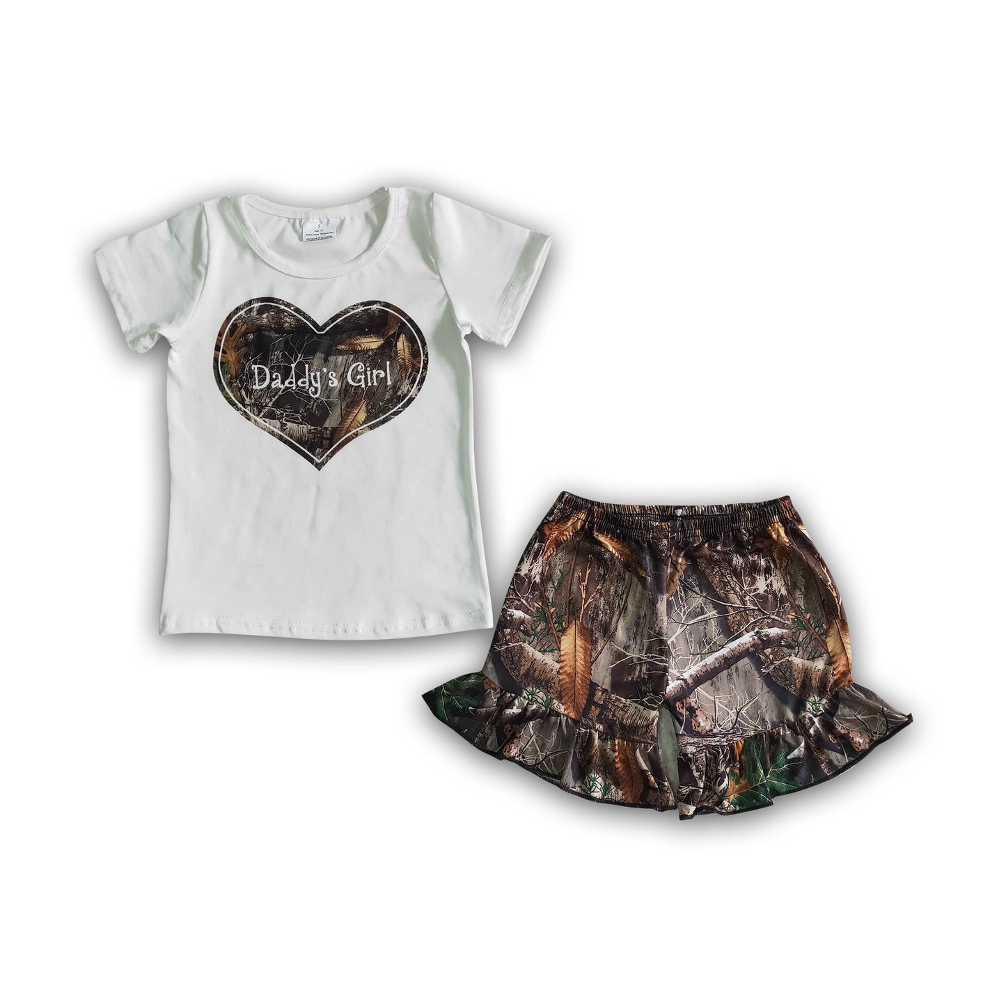 Daddy's girl shirt camo shorts baby girls summer clothing