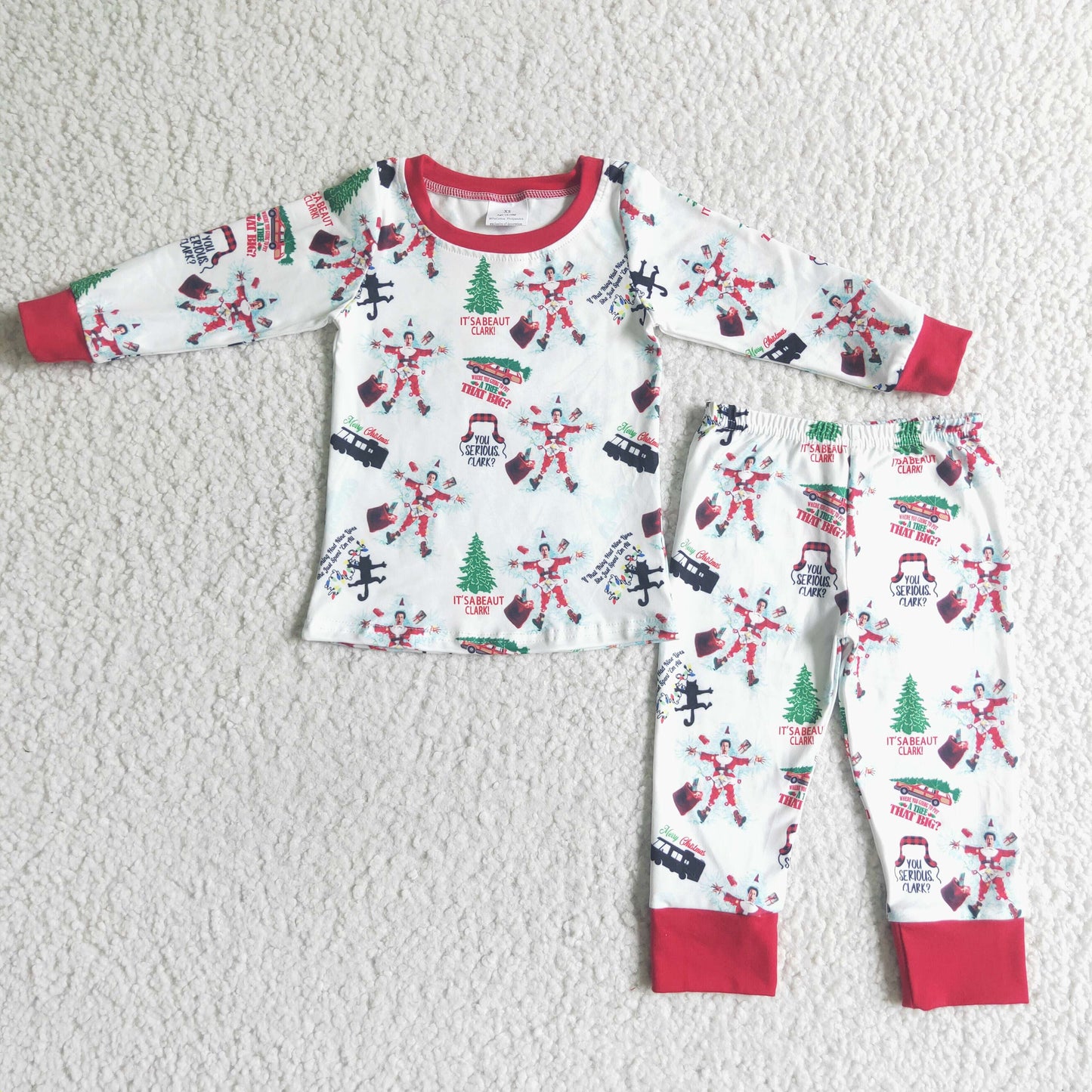 Vacation long sleeve boy Christmas pajamas