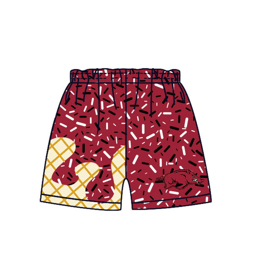 MOQ 3 pcs hogs maroon ice cream sprinkle boys team shorts