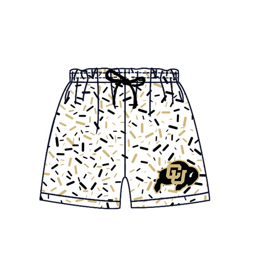 MOQ 3 pcs C U white ice cream sprinkle boys team shorts