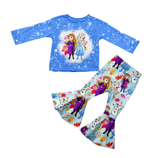 MOQ 5 Blue ice top pants princess girls clothes
