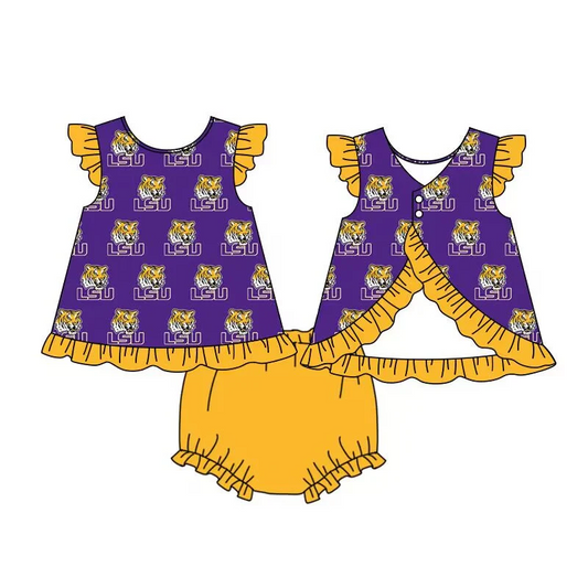 Deadline May 18 purple tiger tunic bummies baby girls team clothes