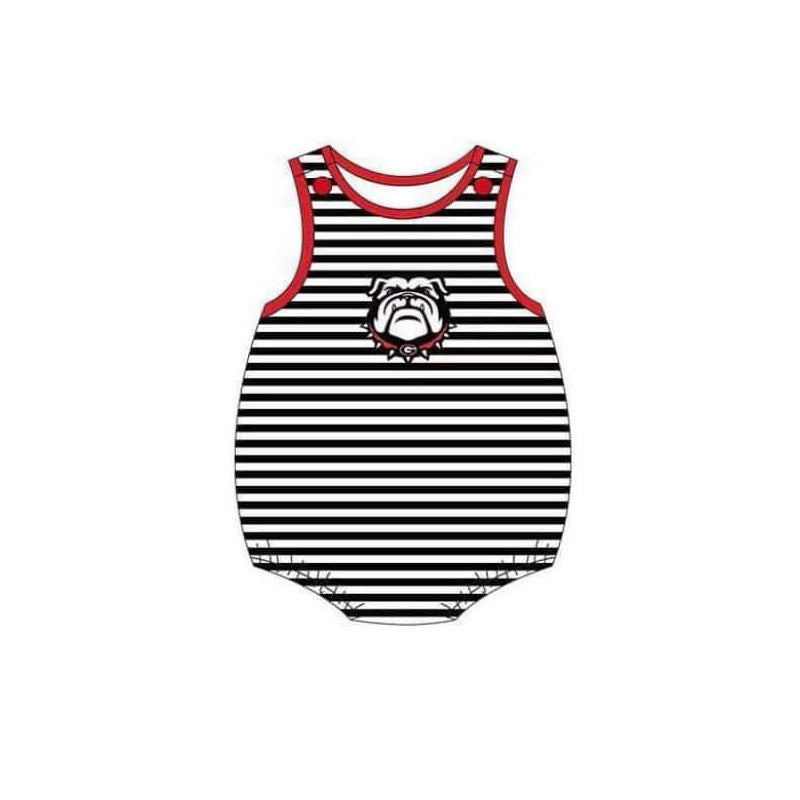 Deadline May 18 sleeveless stripe dog baby boy team romper