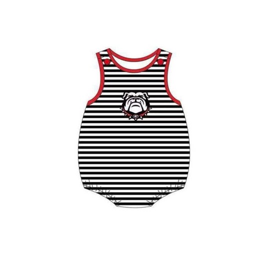 Deadline May 18 sleeveless stripe dog baby boy team romper