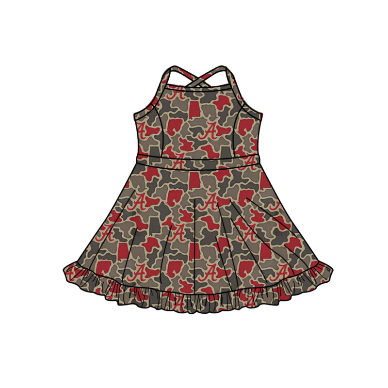 MOQ 5 pcs straps A camo girls team athletic dress
