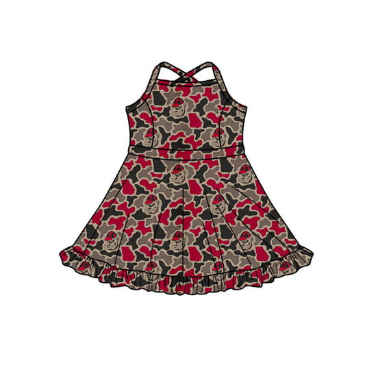 MOQ 5 pcs straps dog camo girls team athletic dress