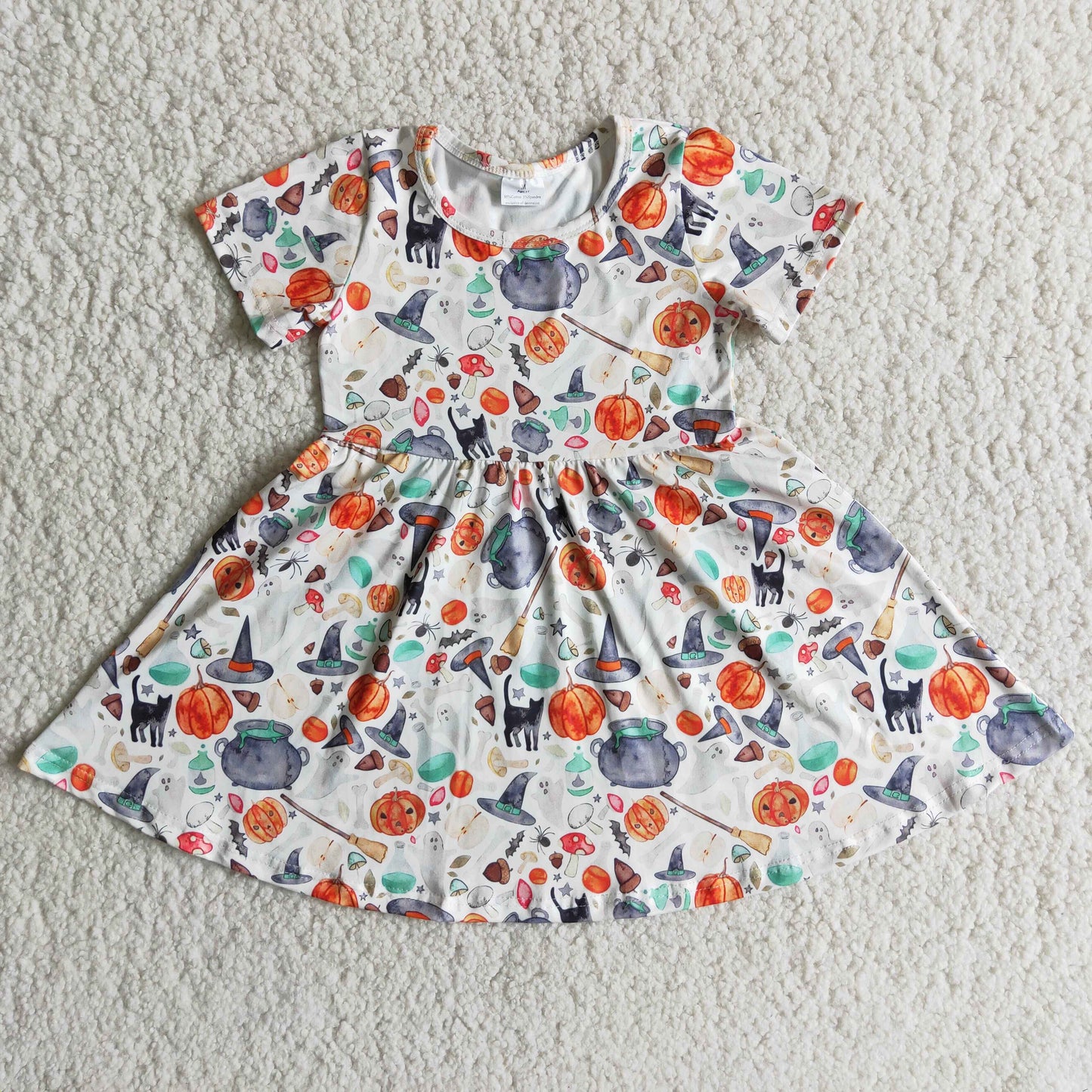 Girl Pumpkin Halloween Dress