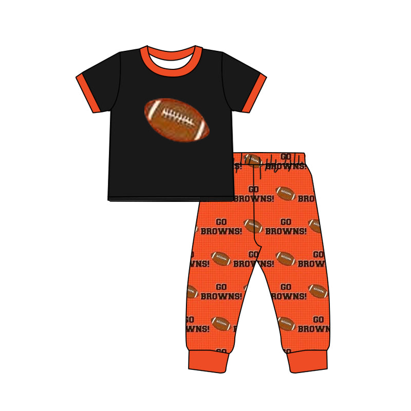 MOQ 3 pcs short sleeves top football pants boys team clothes