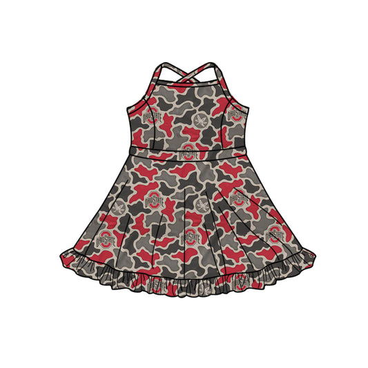 MOQ 5 pcs straps O camo girls team athletic dress