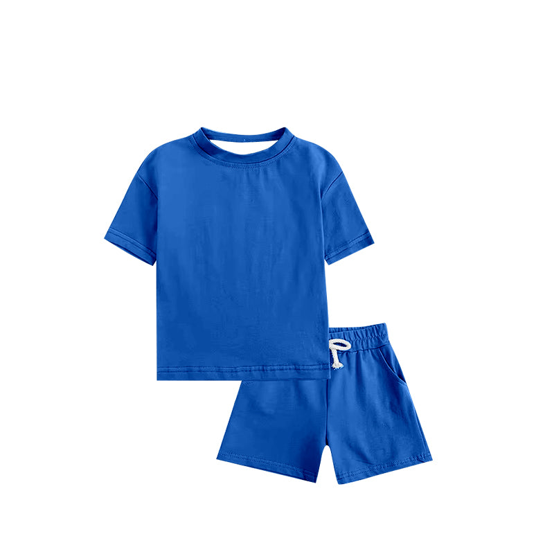 Deadline May 18 blue short sleeves top shorts cotton kids clothes