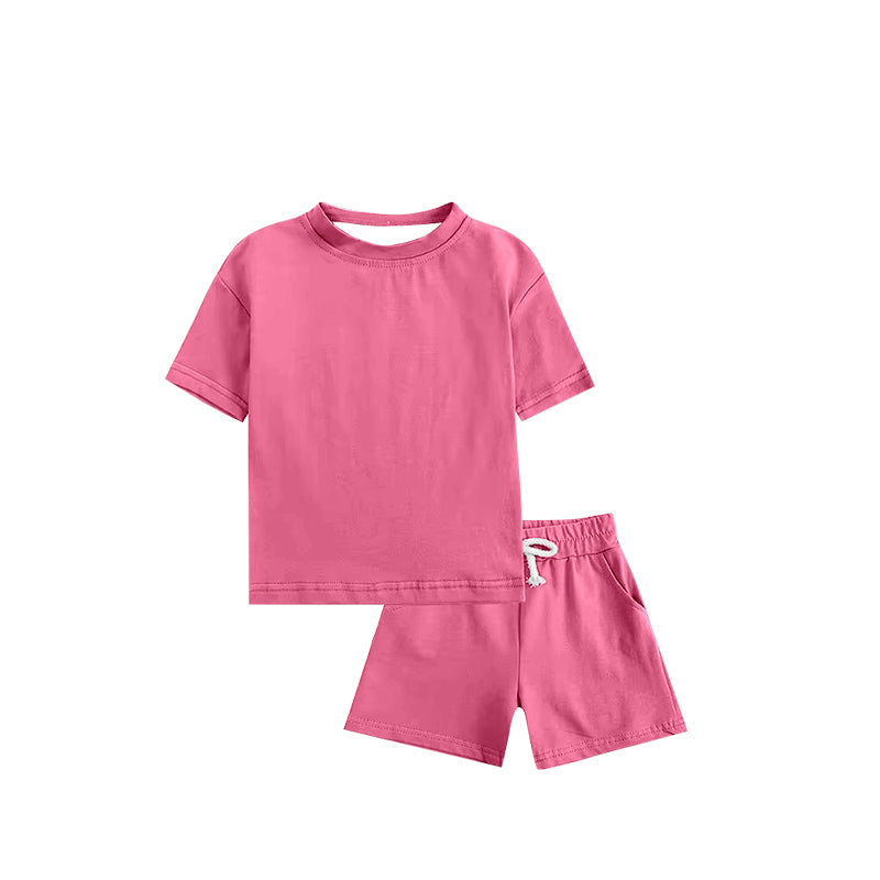 Deadline May 18 pink short sleeves top shorts cotton kids clothes