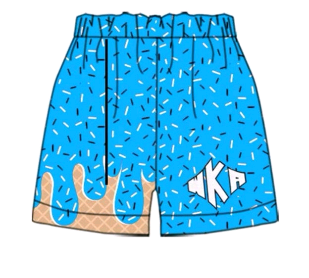 Deadline July 4 blue ice cream sprinkle kids boys summer shorts