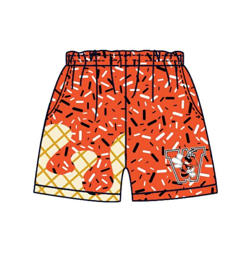 Deadline July 29 2025 Bee orange ice cream sprinkle boys summer team shorts