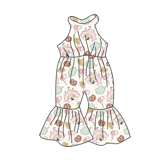 MOQ 5 balloon ice cream snacks girls sleeveless jumpsuit