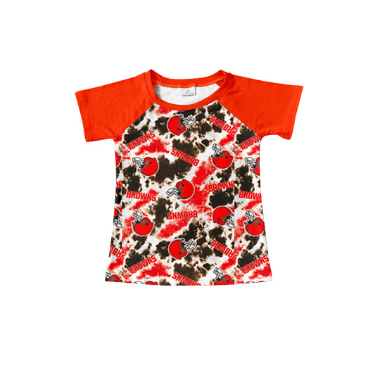 MOQ 3 pcs orange short sleeves tie dye boys team shirt