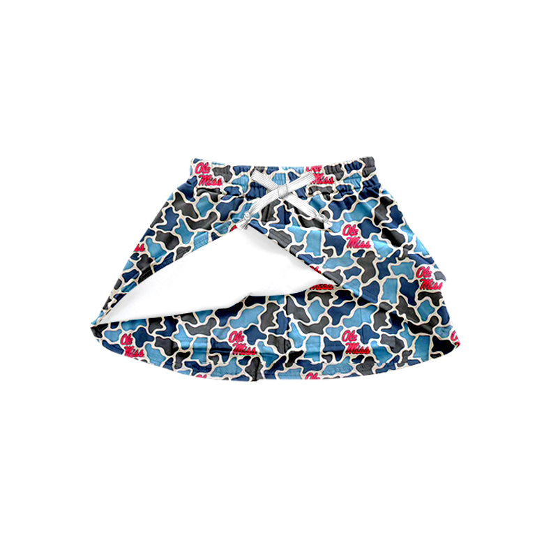 MOQ 5 pcs O M camo kids girls team active skirt